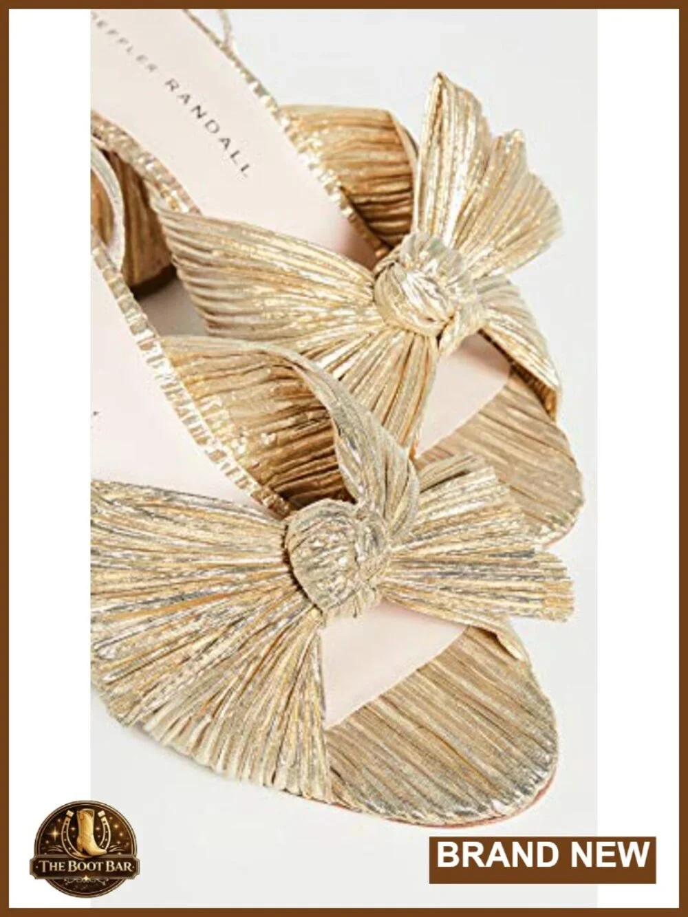 Loeffler Randall Camellia Pleated Bow Heeled Sandals with Ankle Strap